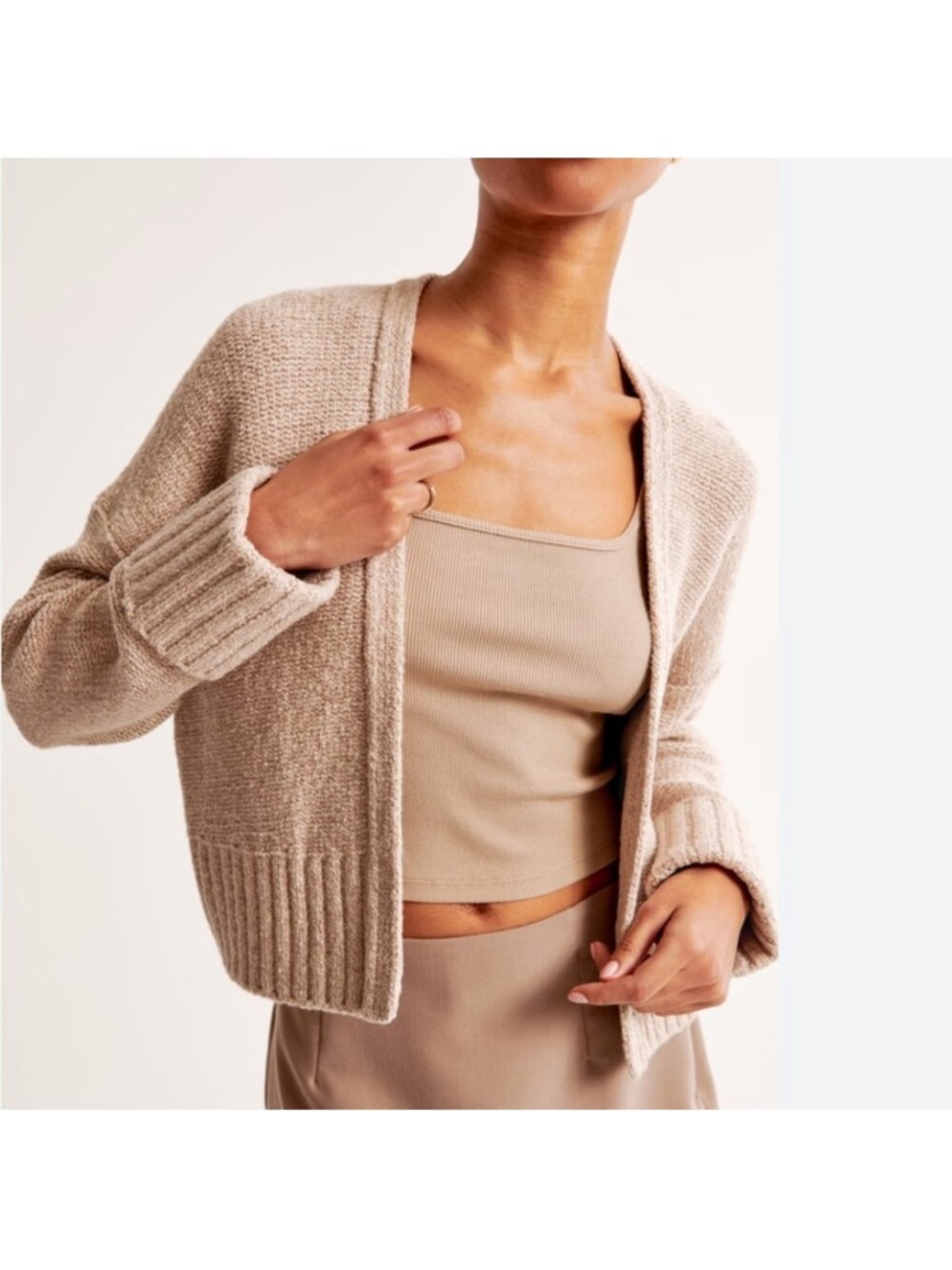 Abercrombie & Fitch Brown or Tan Non-closure Cardigan - Picture 2 of 4